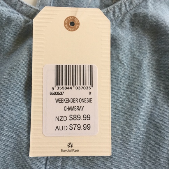 BILLABONG sz 8 womens weekender onesie chambray blue playsuit romper NEW pockets - Picture 6 of 13